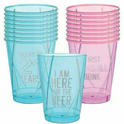 Plastic Cups, 16 Oz, Pastel Blue, 20 Ct - The Party Place