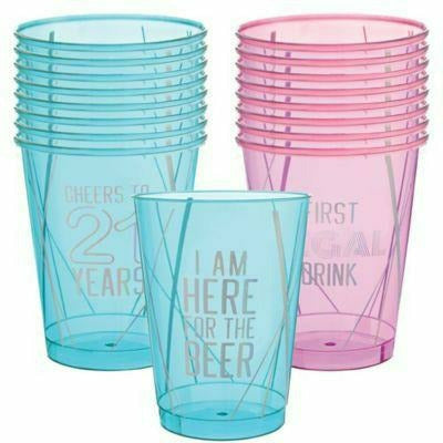 Ultimate Party Super Stores Iridescent Finally 21 Plastic Cups, 10oz, 20ct