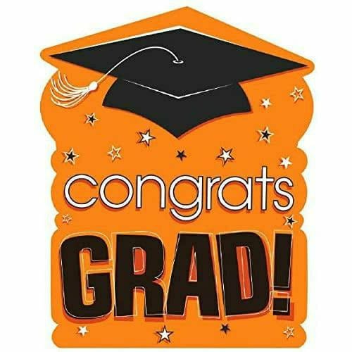 Ultimate Party Super Stores Yellow and Black Congrats Grad cutout