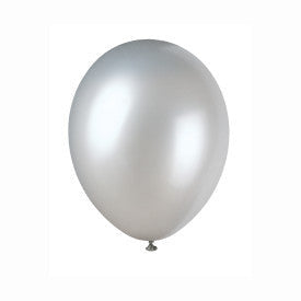 Unique BALLOONS 12" Latex Balloons, 50ct - Shimmering Silver