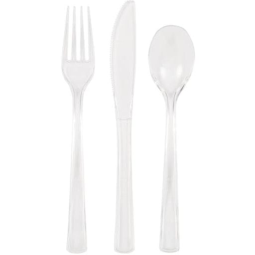 Unique BASIC Assorted Plastic Cutlery - Clear