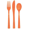 Unique BASIC Assorted Plastic Cutlery - Pumpkin Orange