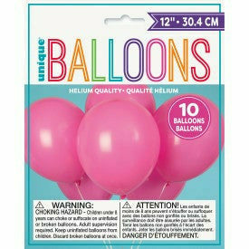 Unique Industries BALLOONS 12" Latex Balloons, 10ct - Bubblegum Pink