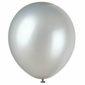 Unique Industries BALLOONS 12" Latex Balloons, 8ct - Silver