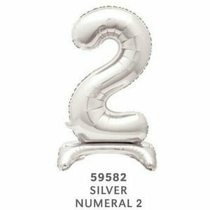 Unique Industries BALLOONS 2 30" Silver Air-Filled Standing Number Balloons