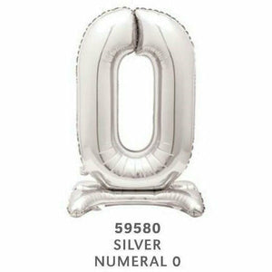 Unique Industries BALLOONS 30" Silver Air-Filled Standing Number Balloons