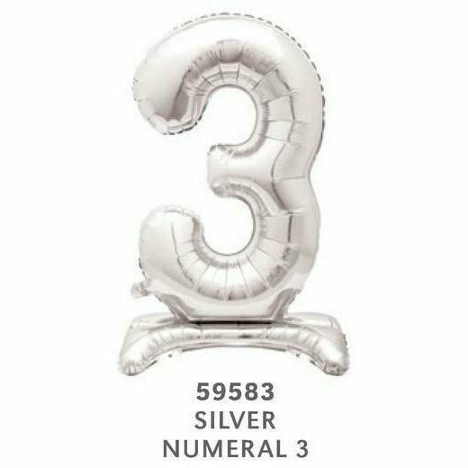 Unique Industries BALLOONS 30" Silver Air-Filled Standing Number Balloons