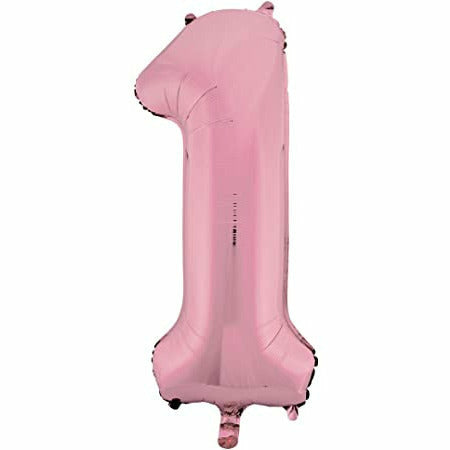 Unique Industries BALLOONS 34" Light Pink Number Mylar Balloon - #1