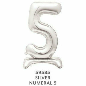 Unique Industries BALLOONS 5 30" Silver Air-Filled Standing Number Balloons