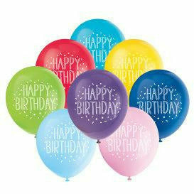 Unique Industries BALLOONS Fun Birthday 9" Latex Balloons, 20ct - Assorted