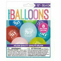 Unique Industries BALLOONS Fun Happy 30th Birthday 12" Latex Balloons, 8ct