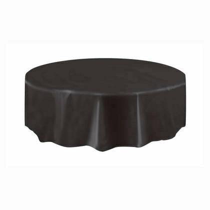 Unique Industries BASIC Black Plastic Round Tablecover