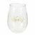 Unique Industries BASIC Gold "Cheers" Stemless Plastic 15oz. Wine Glass