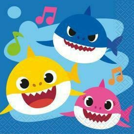 Unique Industries BIRTHDAY: JUVENILE Baby Shark Beverage Napkins 16ct