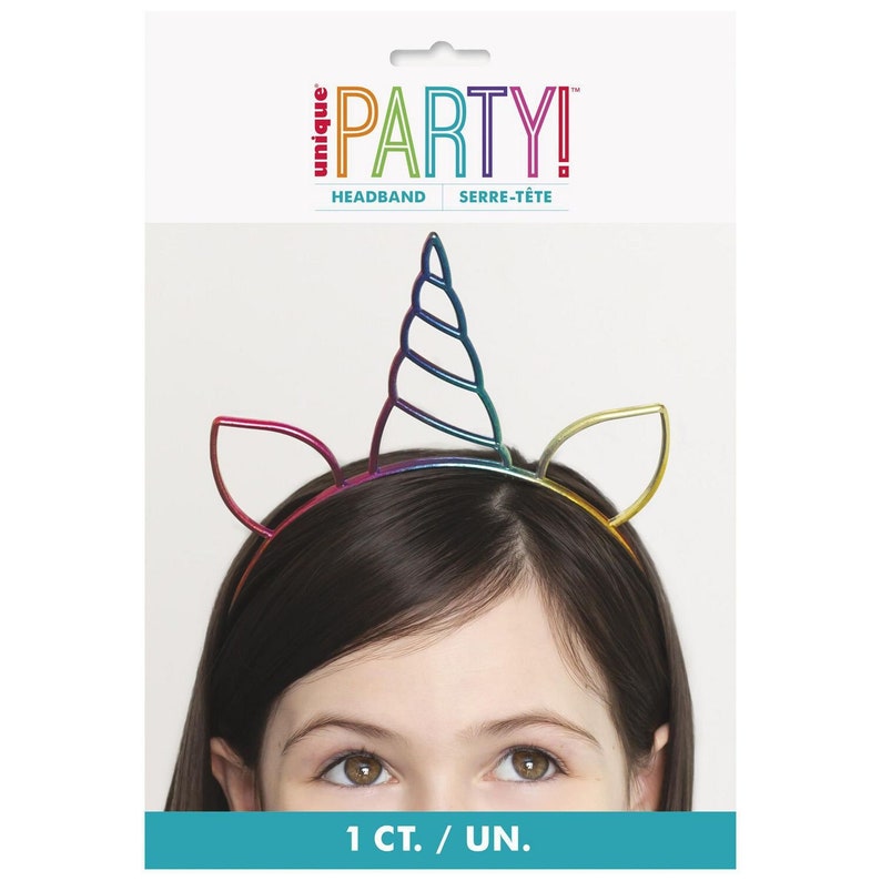 Unique Industries BIRTHDAY: JUVENILE Rainbow Unicorn Party Headband