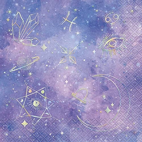 Unique Industries BOUTIQUE Purple Galaxy Lunch Napkins