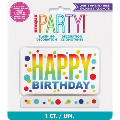 Unique Industries CAKE Flashing Happy Birthday Cake Decoration