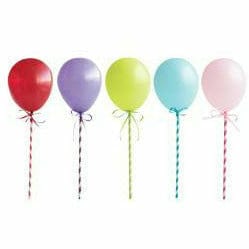 Unique Industries CAKE Mini Balloon Stick Cake Toppers, 5ct - Assorted