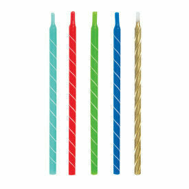 Unique Industries CANDLES Bright Spiral Birthday Candles 5" - Assorted, 12ct