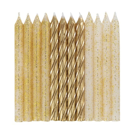 Unique Industries CANDLES Gold & Glitter Spiral Birthday Candles