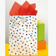 Unique Industries GIFT WRAP Large Rainbow Dot Confetti Gift Bag