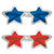 Unique Industries HOLIDAY: PATRIOTIC Patriotic Blue and Red Silver Foil Star Novelty Glasses