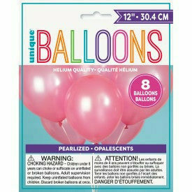 unique industries,inc BALLOONS 12&quot; Latex Balloons, 8ct - Rose Petal Pink