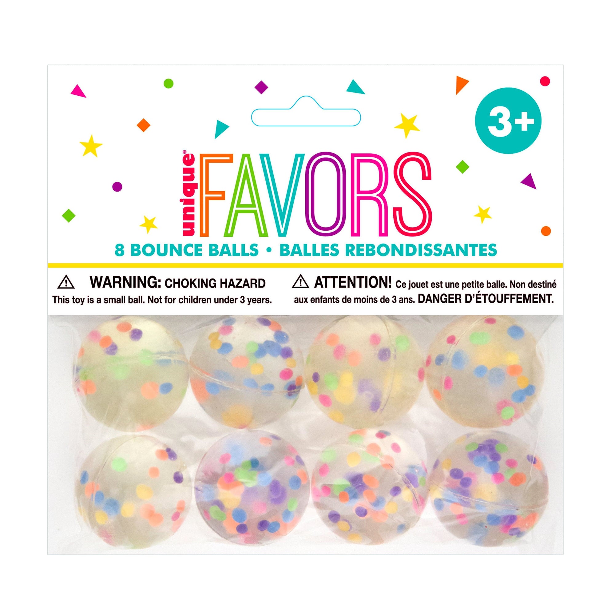 Unique Industries TOYS Confetti Filled Bouncy Ball Party Favors