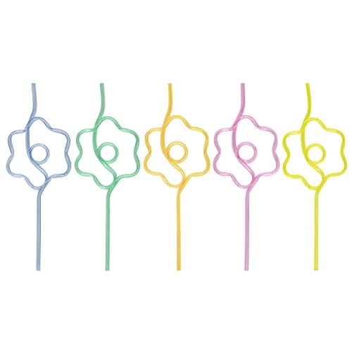 Unique Industries TOYS Groovy Daisy Shaped Plastic Silly Straws