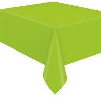 Neon Green Solid Flannel-Backed Vinyl Table Cover 54" x 108"