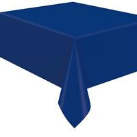 True Navy Solid Flannel-Backed Vinyl Table Cover 54" x 108"