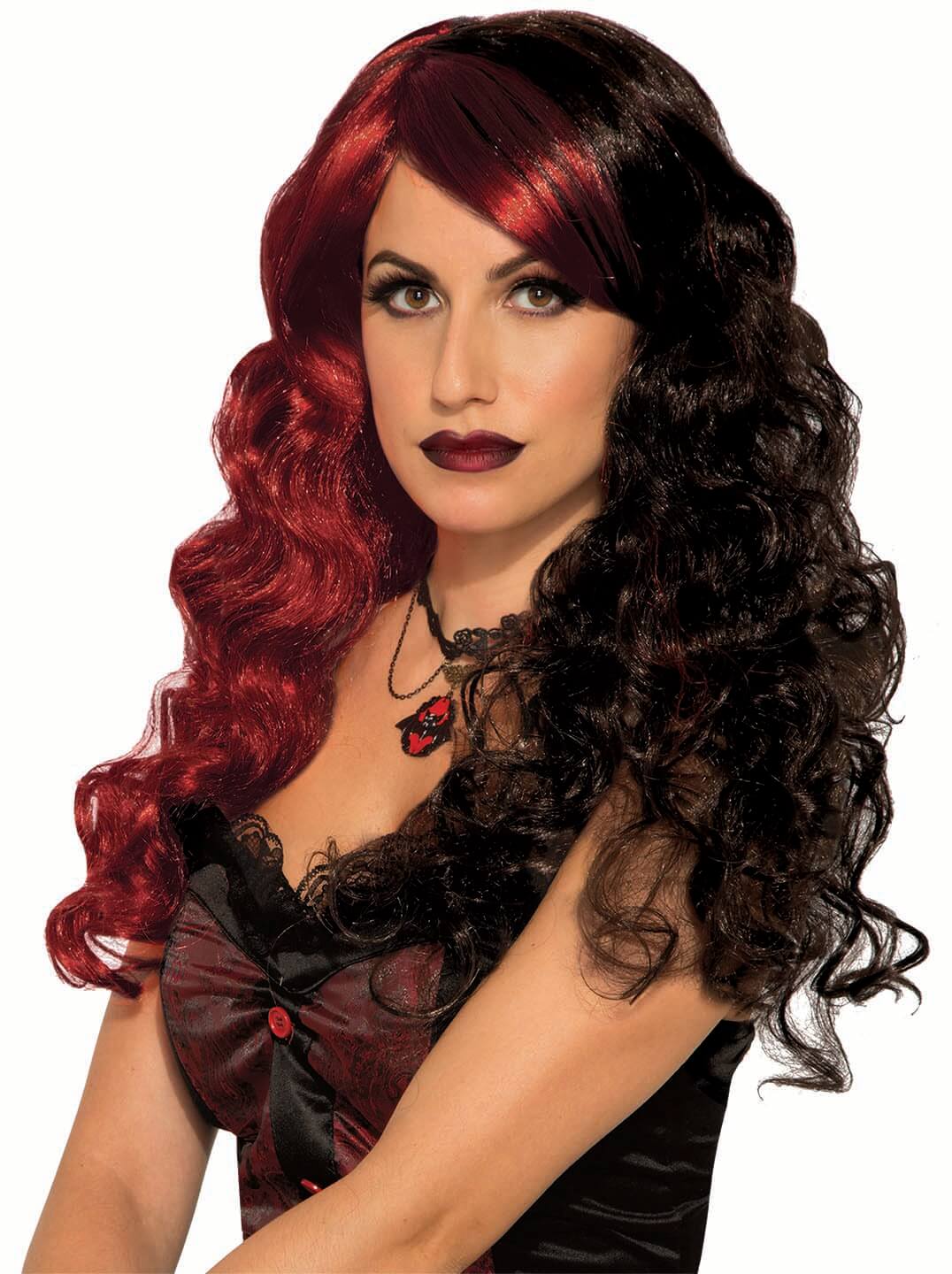 Crimson Night Wig-Red/Black