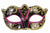 Eye Mask With Ribbon Gold Trim-Black/White/Pink