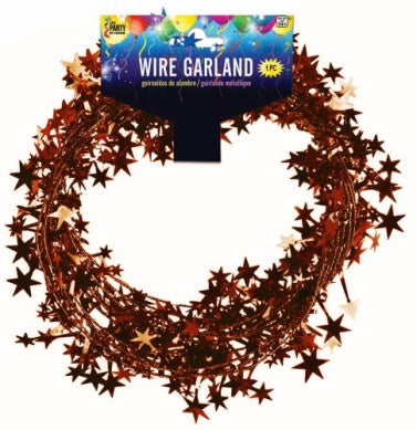 25 Foot Star Garland – Burgundy