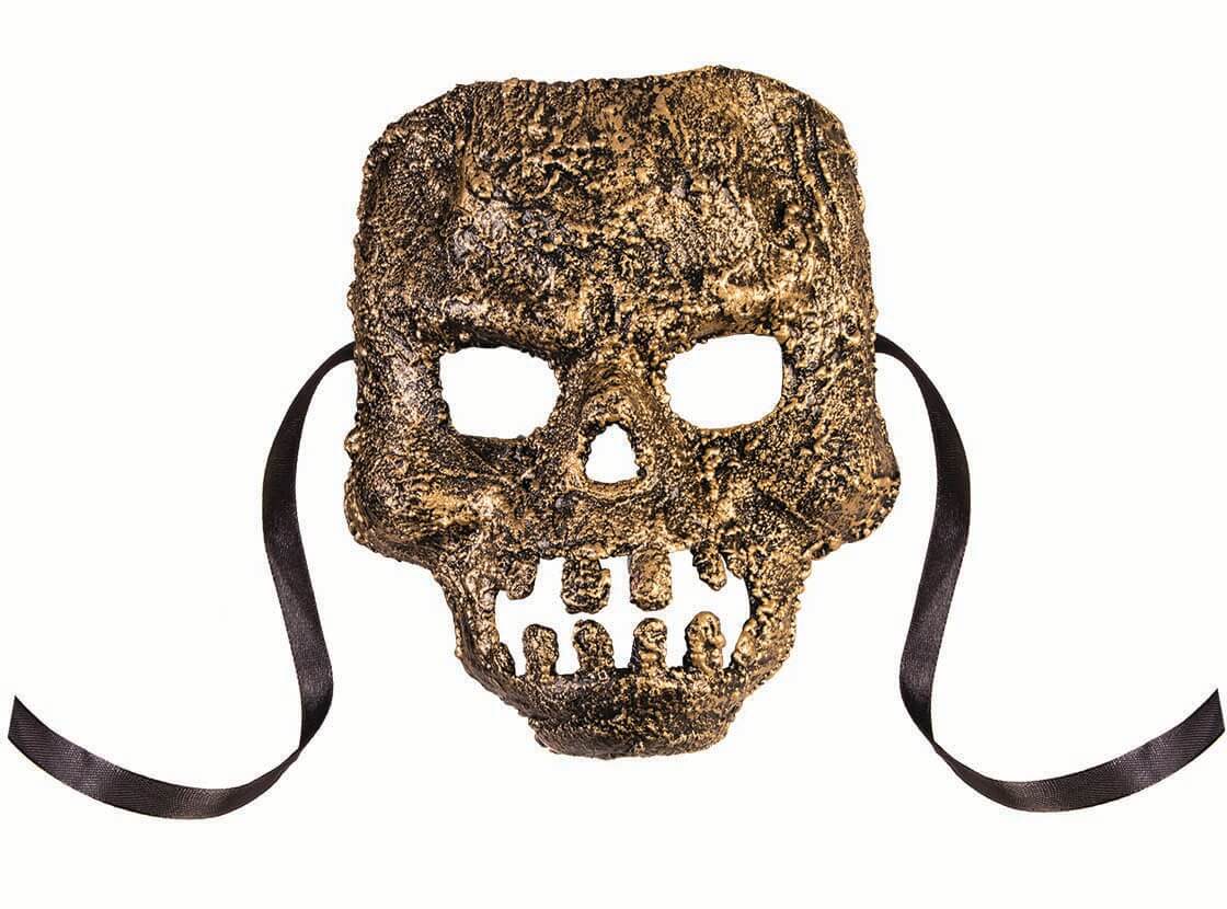 Textured Skull Mask-Gold