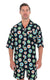Uzzi ActiveWear LUAU S Uzzi Hawaiian Shirt - Navy Short Sleeve Dri-FIT Polyester Flower Shirts for Men