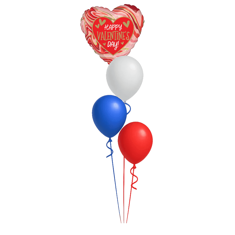 Valentine's Balloon Tree 4 Cascading 11" Balloons - No Weight