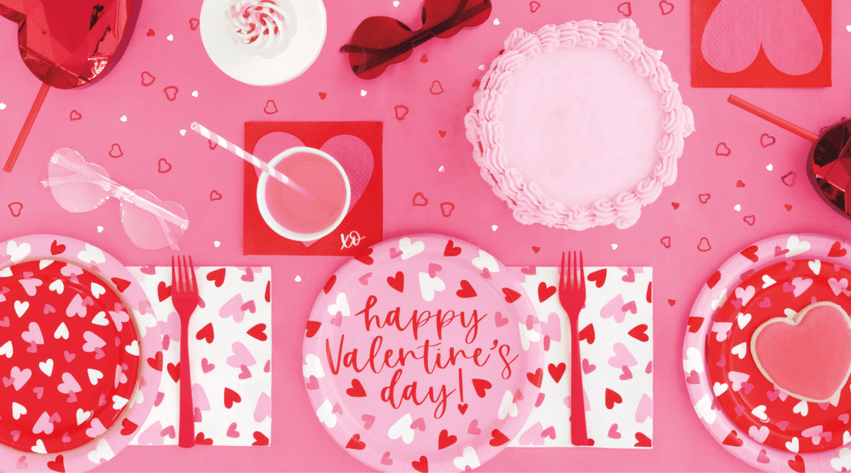 valentine's day pink tableware