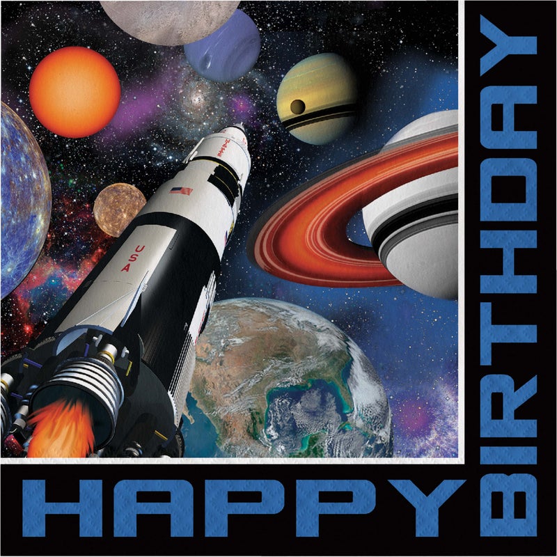 Space Blast Happy Birthday Lunch Napkins