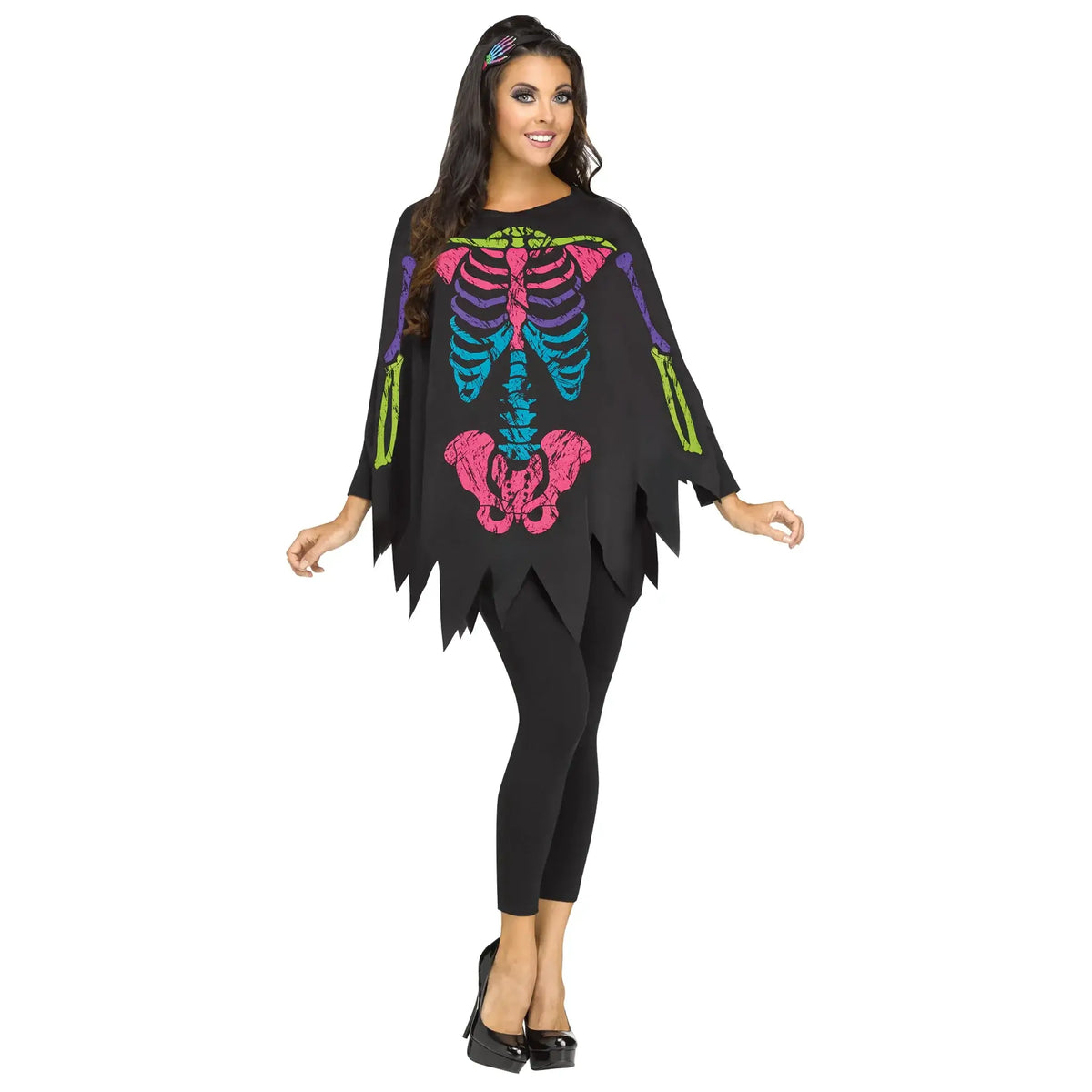 Womens Color Bones Poncho